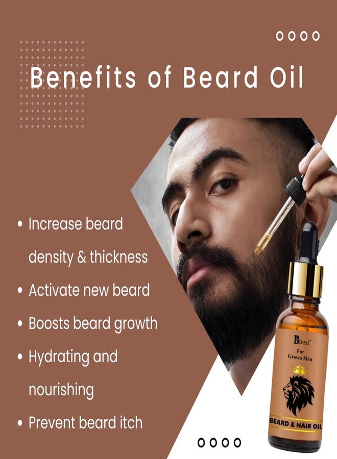BBest Beard Growth Oil - 30 ml Pack of 3) | With Redensyl & 15 Natural Oils Including Jojoba, Almond & Vitamin E | Boosts Beard Growth, Strengthens Hair & Nourishes Roots | No Harmful Chemicals - Image 5